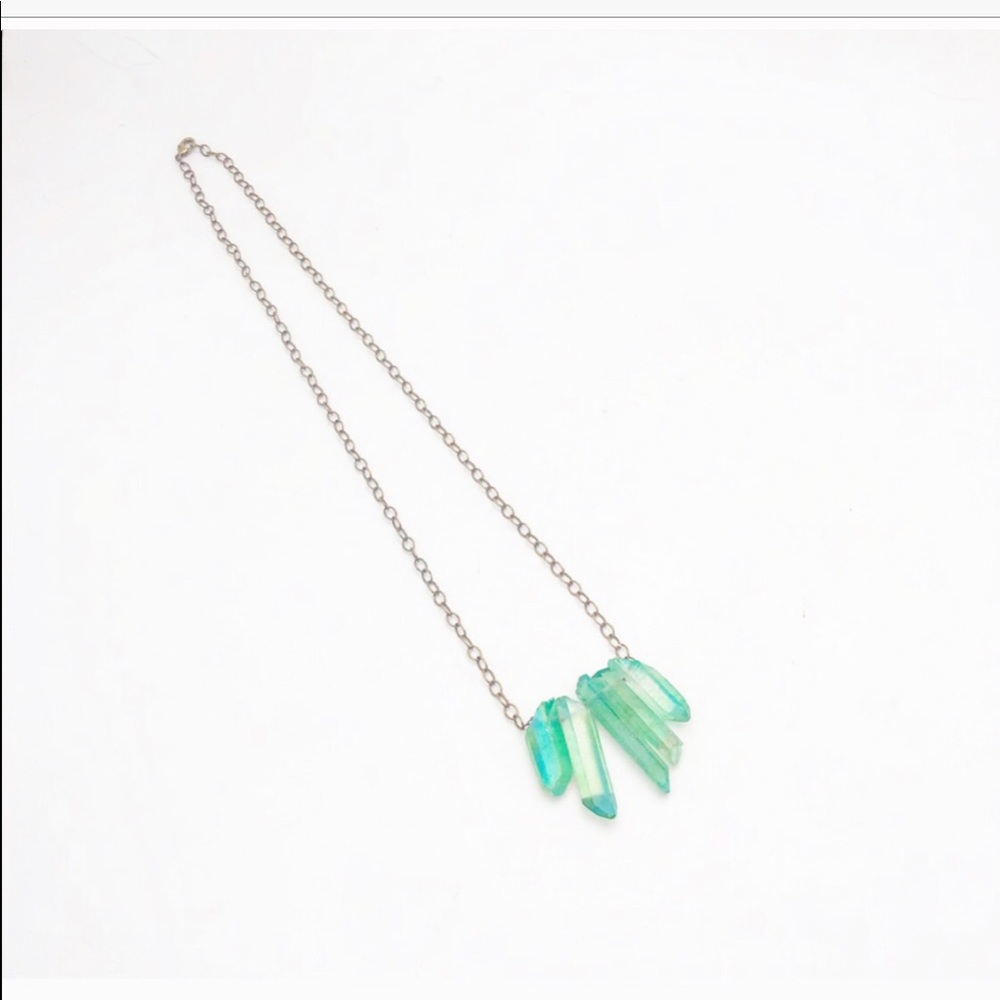 ARTISAN BRASS GEMSTONE NECKLACE